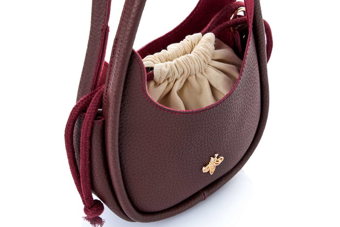 Lucky Bees Bolsa de Hombro Claret Red (Rojo Burdeos) en Cuero de Polivinilo Elegante y Versátil para Mujer